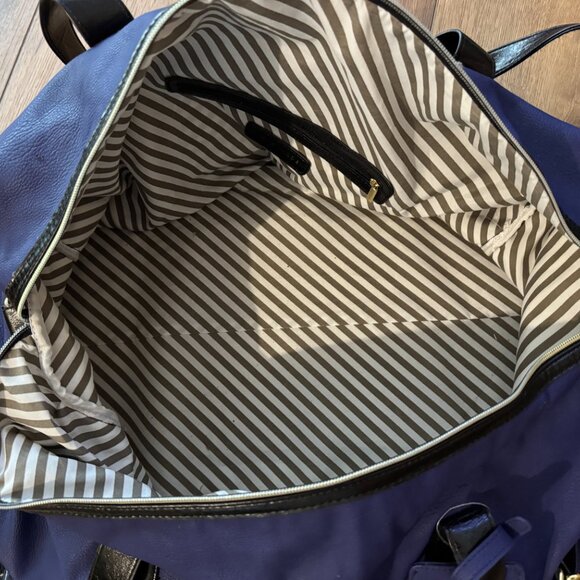 Steve Madden Duffle Bag Travel Overnight Weekender Tote Sports Bl/Bl/Gold with S - Picture 9 of 12